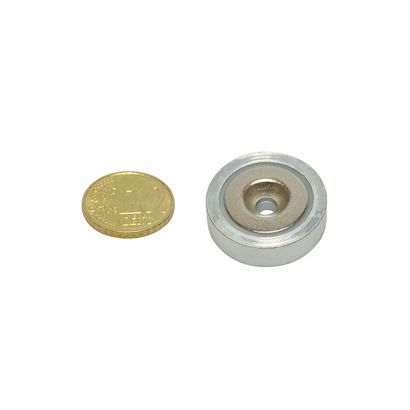 Imán de base con perforación y hundimiento, neodimio 25 mm | 16,4 kg | null