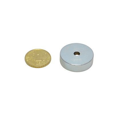 Bases magnéticas de SmCo con agujero avellanado 25 mm