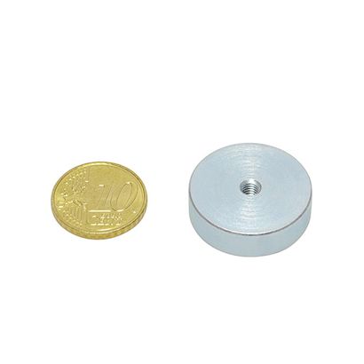 Bases magnéticas de neodimio con agujero roscado 25 mm