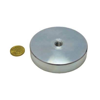 Bases magnéticas de neodimio con agujero roscado 75 mm