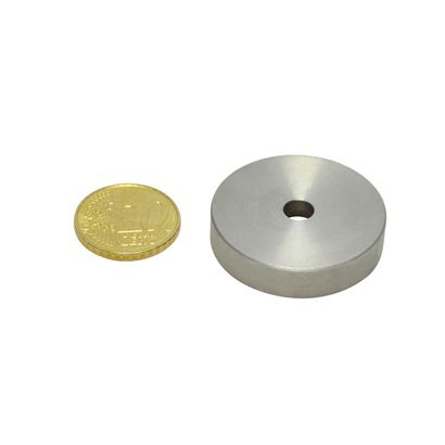 Bases magnéticas de SmCo con agujero cilíndrico, carcasa de acero inoxidable 32 mm