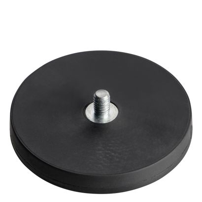Imanes revestidos de goma con rosca negro  | 43 mm | M4x6 mm 