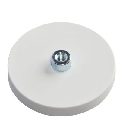 Imanes revestidos de goma con casquillo roscado blanco  | 43 mm | M4 