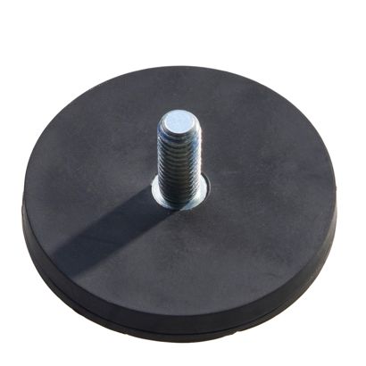 Imanes revestidos de goma con rosca negro  | 43 mm | M6x15 mm 