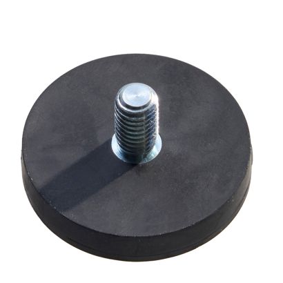 Imanes revestidos de goma con rosca negro  | 31 mm | M6x11 mm 