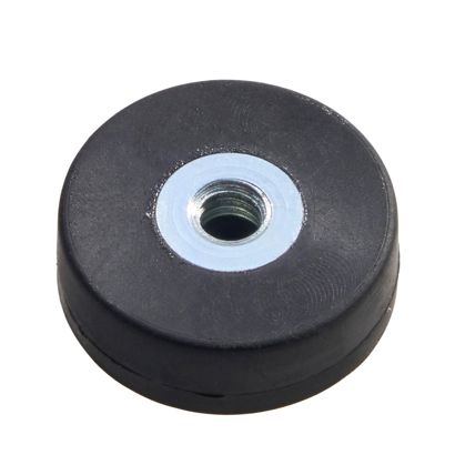 Imanes revestidos de goma con agujero roscado negro  | 18 mm