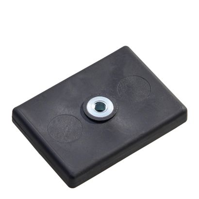 Imanes revestidos de goma, rectangulares, con agujero roscado null | M4x4,5 mm | 13 kg