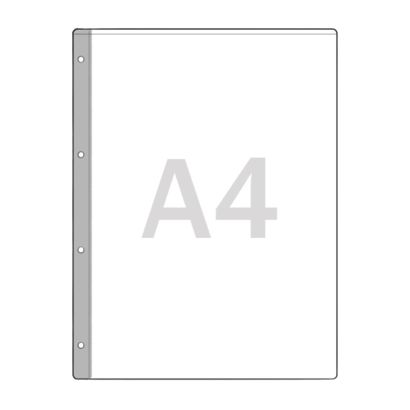 Fundas perforadas, A4 180 µm | Margen para archivar: 15 mm de ancho con 4 perforaciones