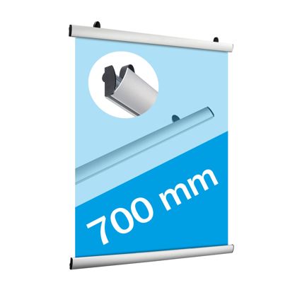 Perfil porta banner, aluminio, abatible 700 mm