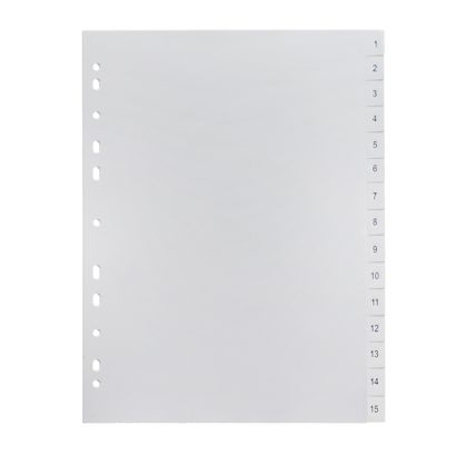 Separador A4, 15 partes (1-15), blanco (1 juego) 