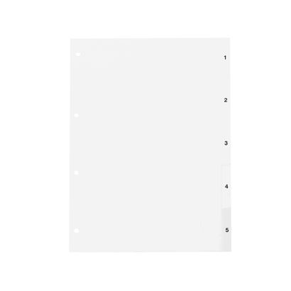 Separador A4, 5 partes (1-5), blanco (1 juego) 