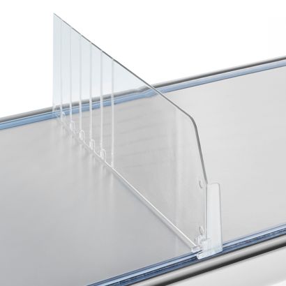 Separador "Flexible" con tope a la izquierda, transparente 120 mm