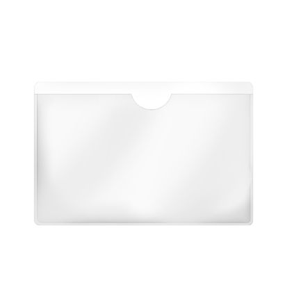 Sobres para tarjetas de visita, autoadhesivos, lámina de PP 90 x 60 mm  | ranura para el pulgar en el lado ancho abierto 