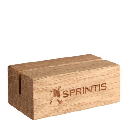Portatarjetas MODUL con grabado 74 mm | madera de roble  | 2 caras en el lado longitudinal 