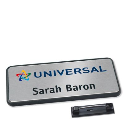 Tarjeta identificativa Icon® 'alu-complete' Imperdible de acero inoxidable | null