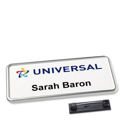 Tarjeta identificativa Icon® 'Quick Print' Imperdible de acero inoxidable | null