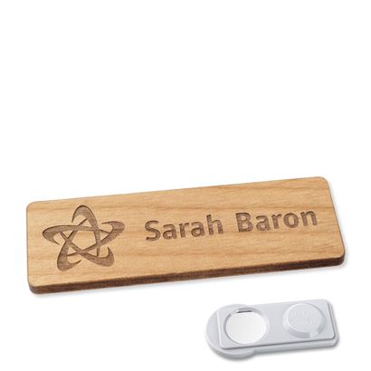 Tarjetas identificativas de madera, timberline® "complete-engraved" 76,3 x 25,5 mm  | smag® imán 