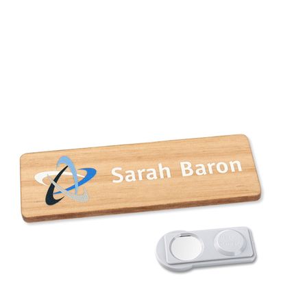 Tarjetas identificativas de madera, timberline® "complete-print" 76,3 x 25 mm | smag® imán