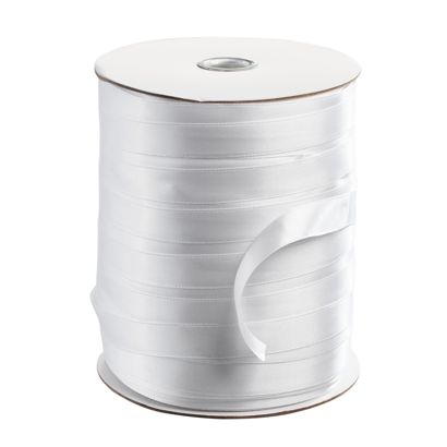 Cinta de raso, rollo de 300 m 6 mm | blanco 