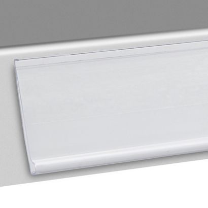 Regleta portaprecios DBR autoadhesiva 24 mm | 1000 mm | transparente  | para pegar (cinta adhesiva estándar) 