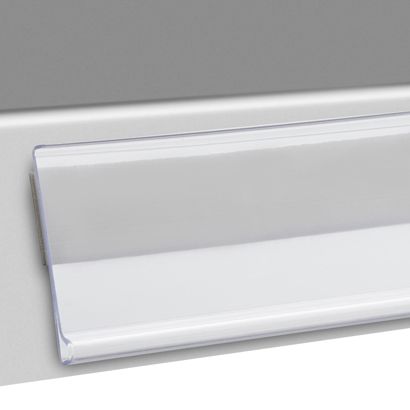 Regleta portaprecios DBR autoadhesiva 26 mm | 100 mm | transparente  | para pegar (cinta adhesiva de espuma) 