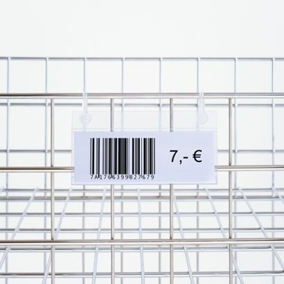 Regleta portaprecios DBH para cestas y baldas de alambre 