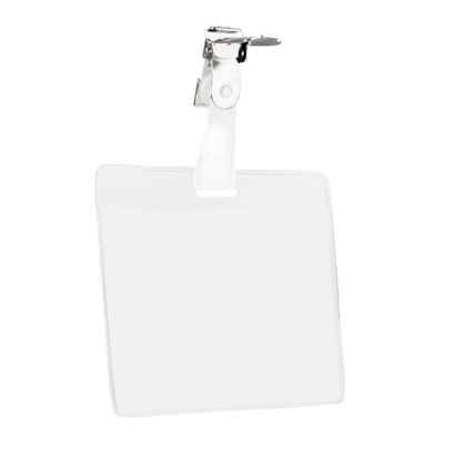 Funda tarjeta identificativa con broche sujetador, formato tarjeta bancaria, horizontal 