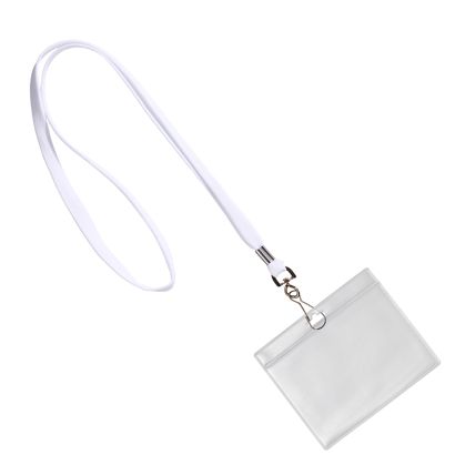 Porta tarjetas identificativas con lanyard formato horizontal | null | A7
