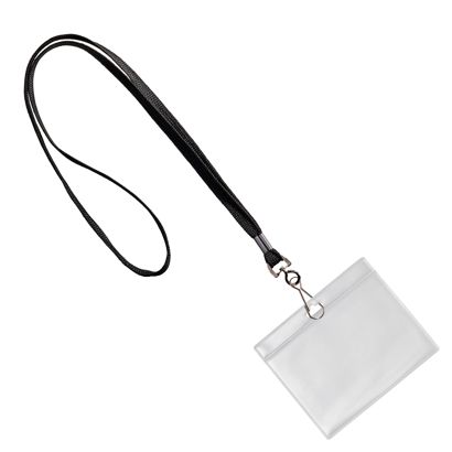 Porta tarjetas identificativas con lanyard formato horizontal | null | A7