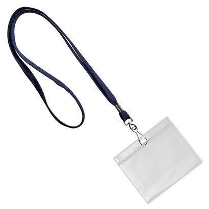 Porta tarjetas identificativas con lanyard formato horizontal | null | A7