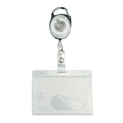 Funda tarjeta identificativa de plástico duro con llavero extensible null | null
