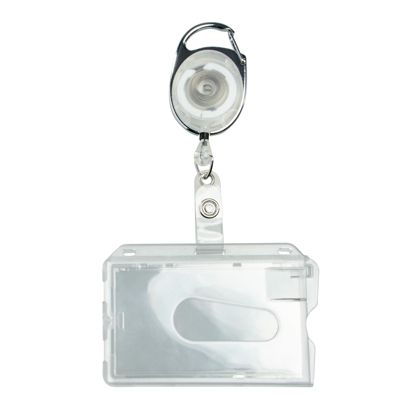 Funda tarjeta identificativa de plástico duro con llavero extensible null | null