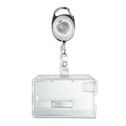 Funda tarjeta identificativa de plástico duro con llavero extensible null | null