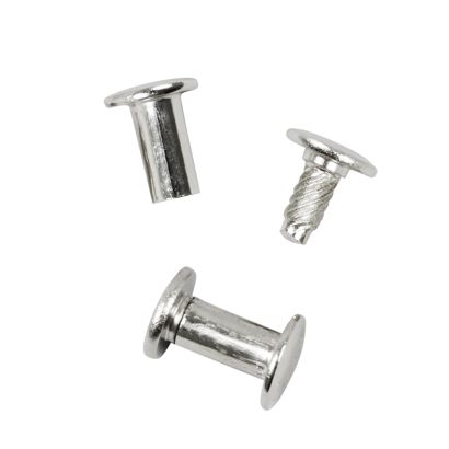 Tornillos para encuadernar con cabezal de inserción a presión, niquelados 11 mm