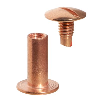 Tornillos para encuadernar, cobreados 12 mm