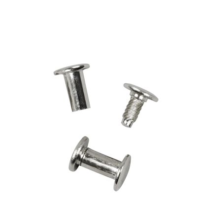 Tornillos para encuadernar con cabezal de inserción a presión, niquelados 14 mm