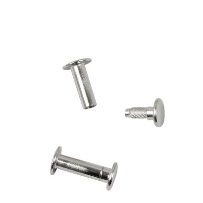 Tornillos para encuadernar con cabezal de inserción a presión, niquelados 16 mm