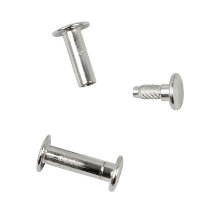 Tornillos para encuadernar con cabezal de inserción a presión, niquelados 19 mm