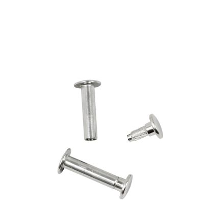 Tornillos para encuadernar con cabezal de inserción a presión, niquelados 21 mm