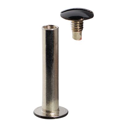 Tornillos para encuadernar, niquelados, cabeza barnizada en negro 25 mm