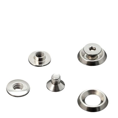Tornillos para encuadernar con disco rosetón, 3,5 mm, niquelados 