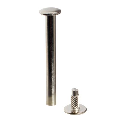 Tornillos para encuadernar con cabezal de inserción a presión, niquelados 40 mm