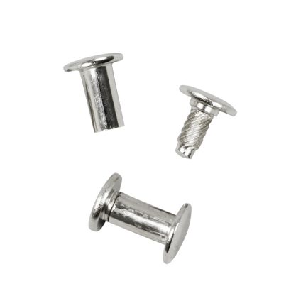 Tornillos para encuadernar con cabezal de inserción a presión, niquelados 9 mm