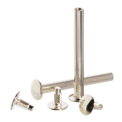 Tornillos para encuadernar con cabezal de inserción a presión, niquelados 