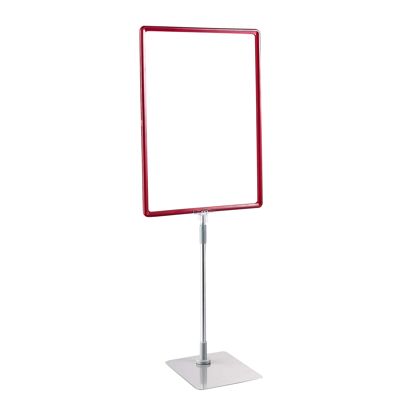 Marcos para póster con base y soporte (set) A3 rojo  | Superficie de base: gris  | Barra ajustable de aluminio de 300 a 500 mm 