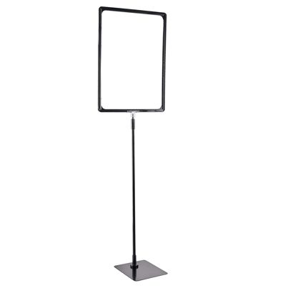 Marcos para póster con base y soporte (set) A3 negro  | Superficie de base: negro  | Barra ajustable de aluminio de 600 a 900 mm 
