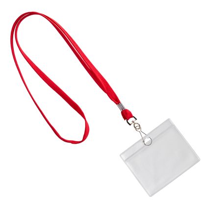 Porta tarjetas identificativas con lanyard formato horizontal | null | 86 x 54 mm
