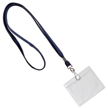 Porta tarjetas identificativas con lanyard formato horizontal | null | 86 x 54 mm