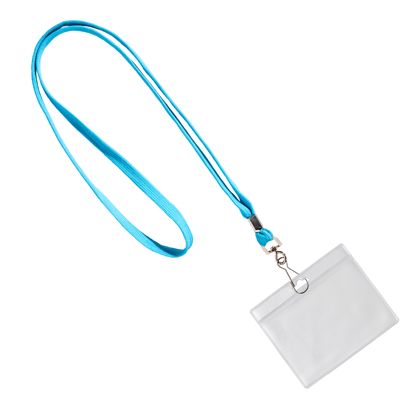 Porta tarjetas identificativas con lanyard formato horizontal | null | 86 x 54 mm