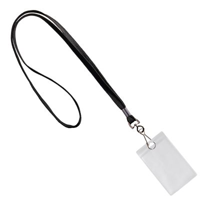Porta tarjetas identificativas con lanyard formato vertical | null | 86 x 54 mm